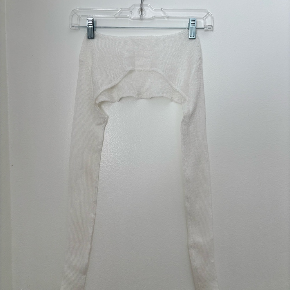 Forever 21 White Long Sleeve Crop Top